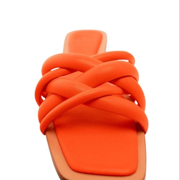 ZARA FLAT STRAPPY SANDALS ORANGE SIZE 7.5   3619/911/070 - Picture 3 of 5